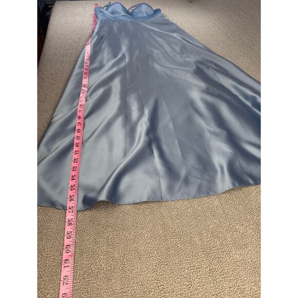 Sorella Vita Formal Dress Gown Modern Satin Bridesmaid Prom Stone Blue Size 10 - Picture 12 of 14